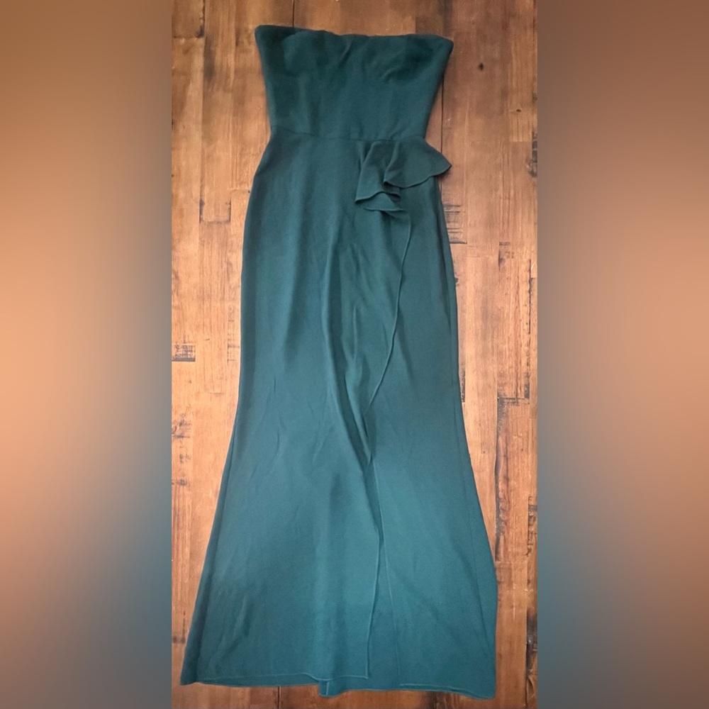 NWOT Dress the Population Kai Strapless Gown Emerald Green Sz S
